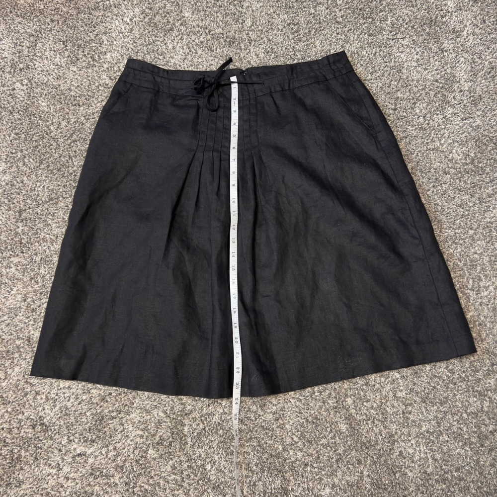 Orvis Black 100% Linen Pleated A-Line Skirt Lined Size 16 Costal Grandma Capsule - Picture 8 of 8